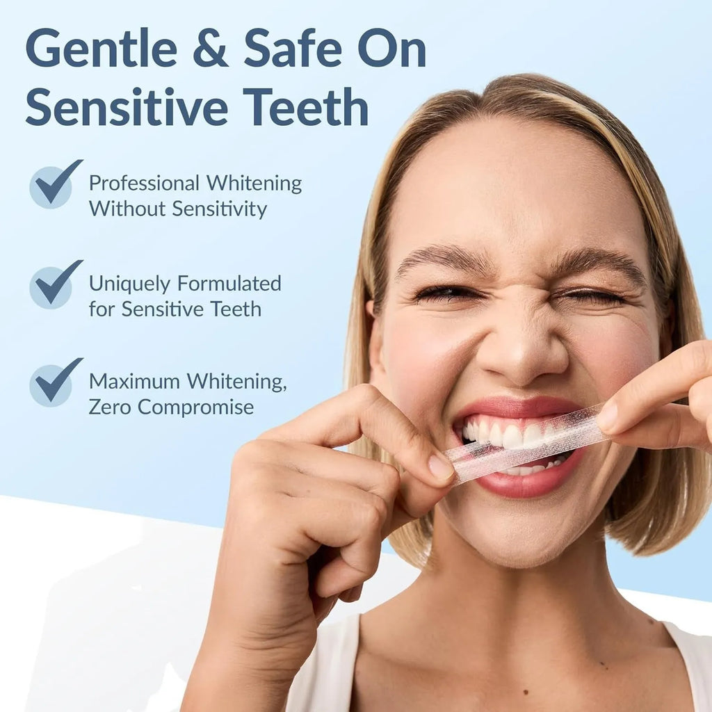 Teeth whitening strips flexible film for home use with 21 pairs