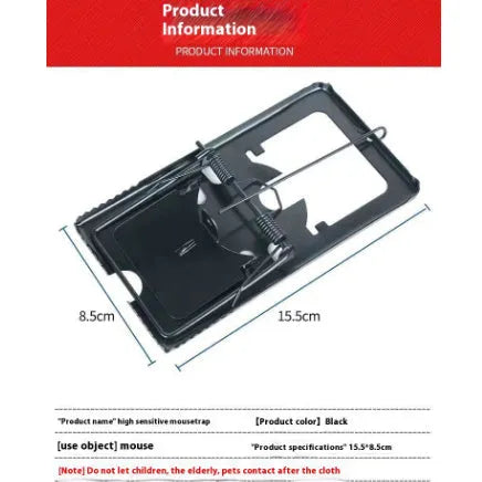 Automatic mouse cage trap with metal and plastic construction showing cage mechanism