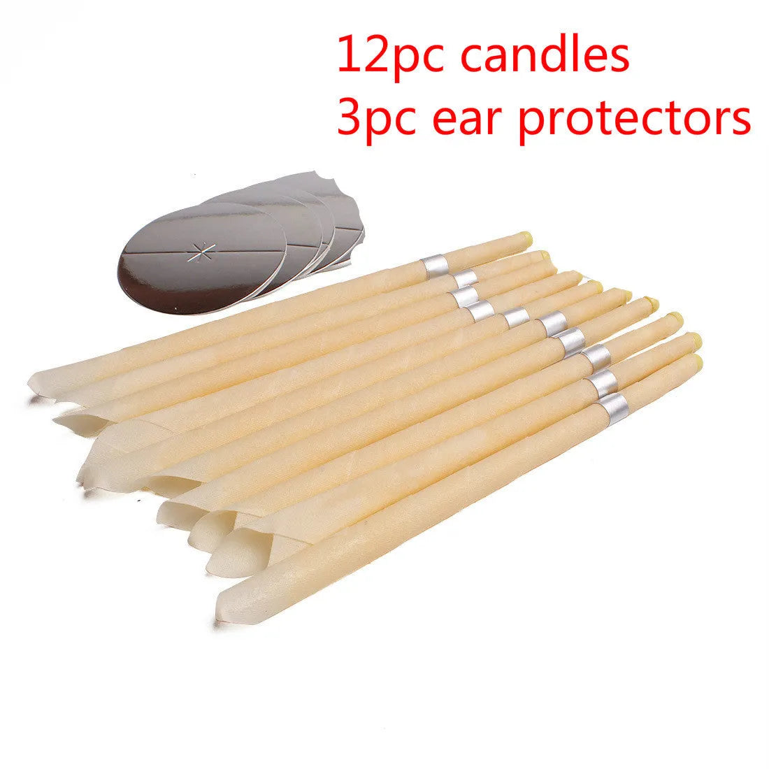 Natural beeswax ear candle 23.5cm with conical design for ear wax removal and aromatherapy.