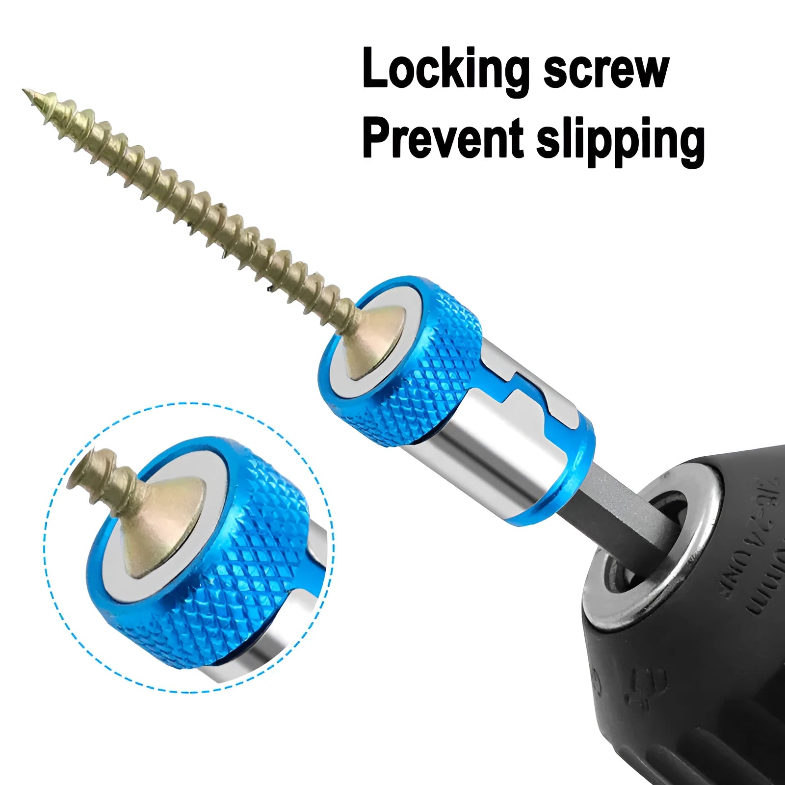 Light blue magnetic ring screwdriver bit with high carbon steel construction and metric Type 0 slotted tip