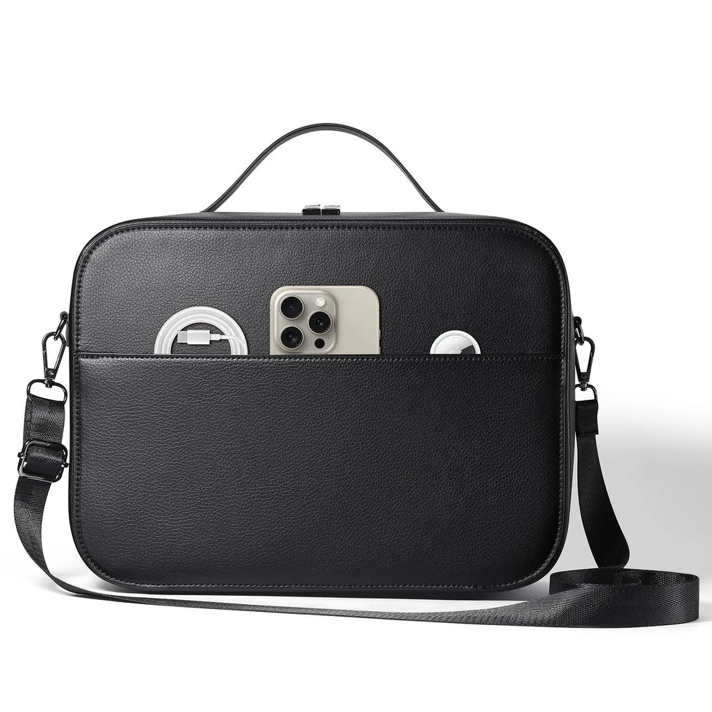 MR glasses storage box for Apple Vision Pro in black superfiber construction