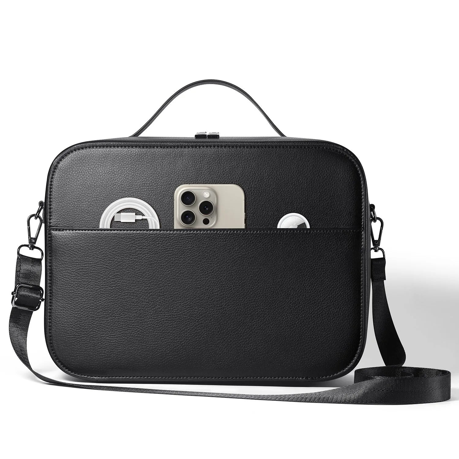 MR glasses storage box for Apple Vision Pro in black superfiber construction