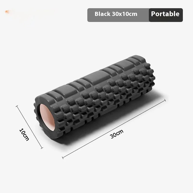 EVA foam roller fitness equipment in multiple colours and sizes for running recovery and yoga