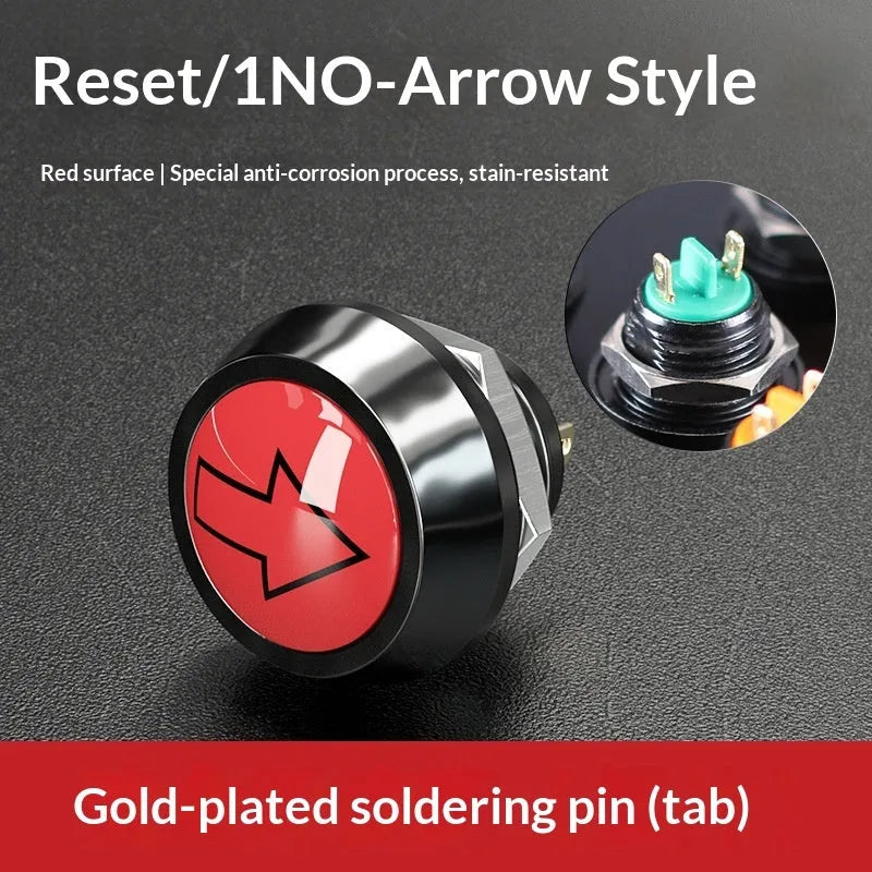 12mm red wave spherical handle self-resetting electronic remote control switch button
