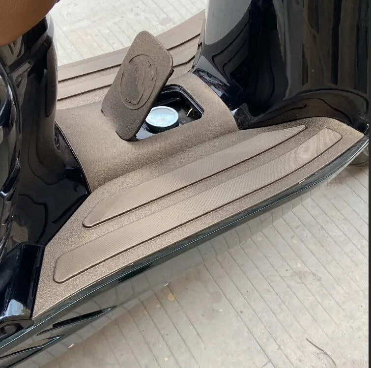 Motorcycle 3D rubber foot pad plates in black grey and bronze gold colours for front foot modification