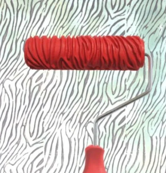 7-inch rubber texture paint embossing roller for wall patterning