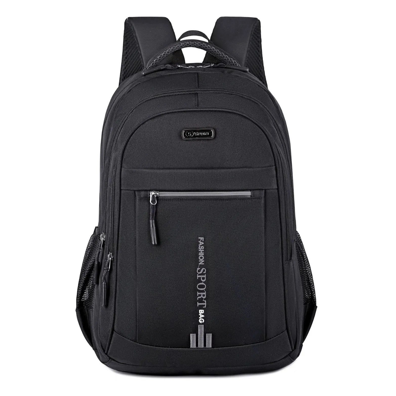 Oxford cloth capacity backpack with airpillow straps showing sewing line detailing in business travel setting
