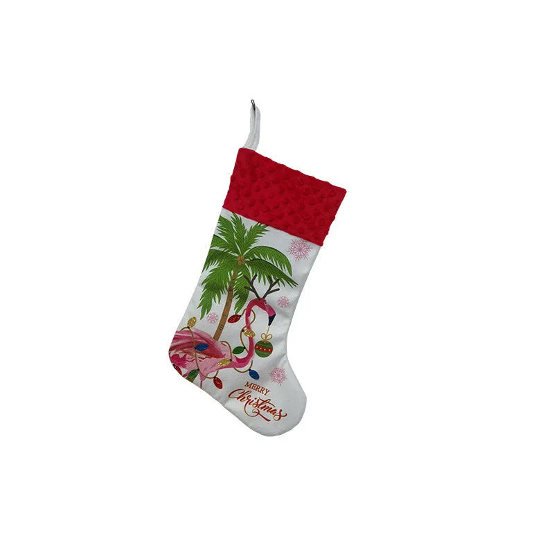 Cloth Christmas stocking decoration pendant in American style measuring 46x28cm