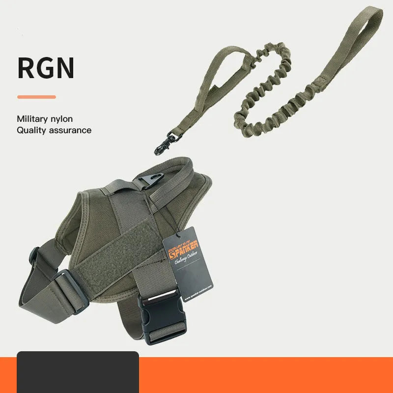Large and medium dog harness made from 1050D nylon with UTX buckle, adjustable fit, available in Black