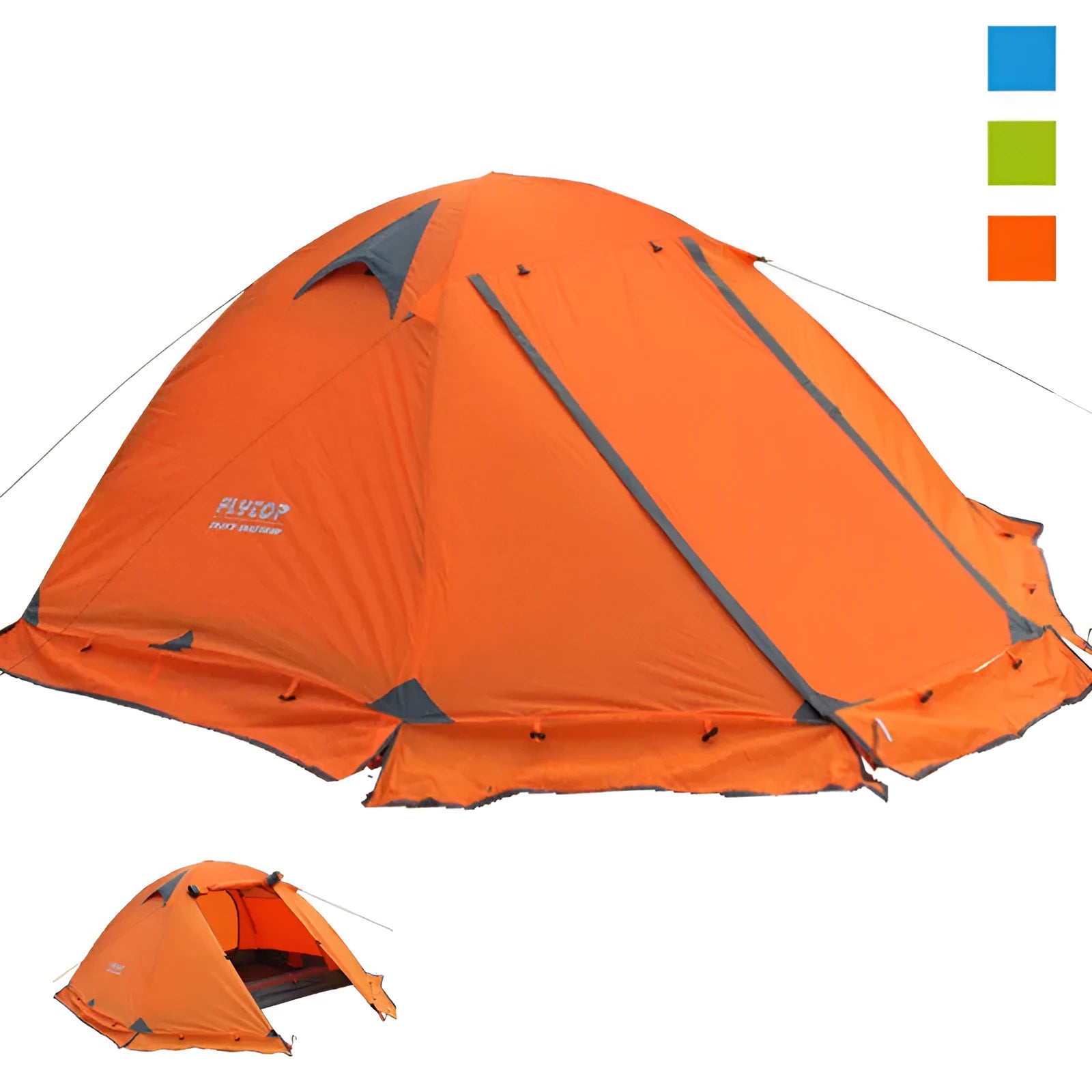 Camping Tent Double Aluminium Pole Anti-storm Travel Tent for Survival Winter Fishing Mountaineering Picnic Windproof Waterproof Oxford Cloth Blue Green Orange