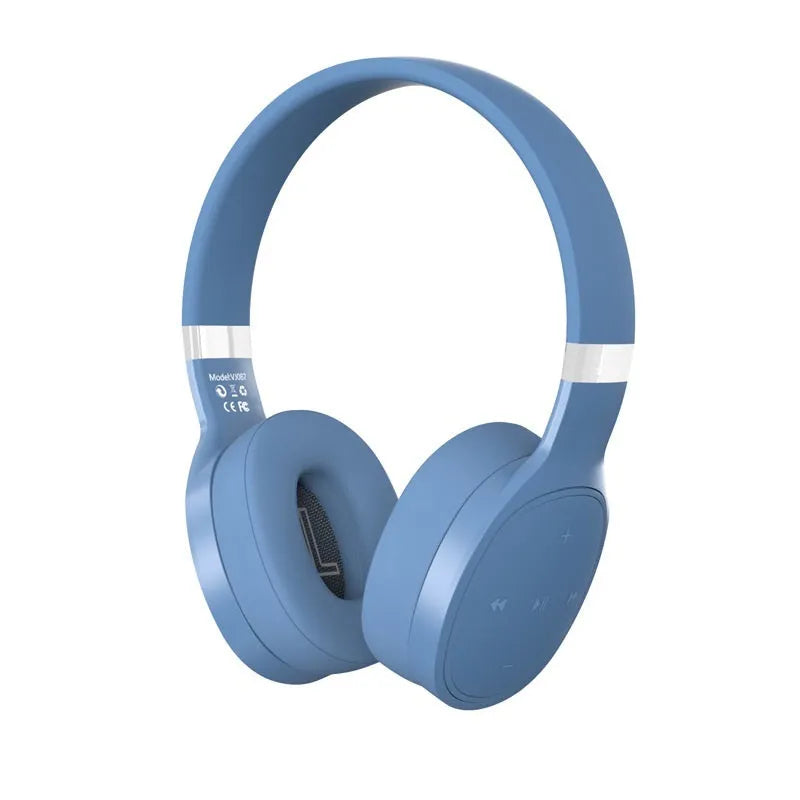Folding wireless Bluetooth sports headphones in black, showing the collapsed design for portability.