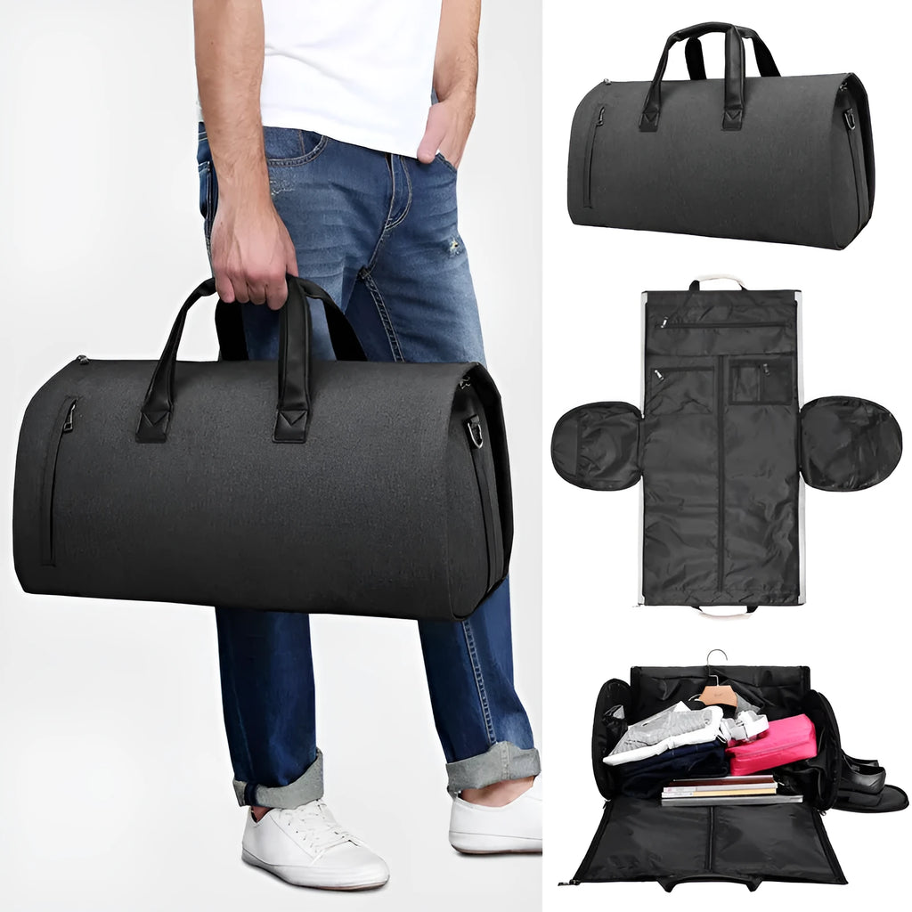 Medium oval travel bag in light grey with internal organiser pouches and a soft handle.