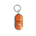 Oval-shaped plastic voice control key finder in red, blue, white, black, and orange colours.