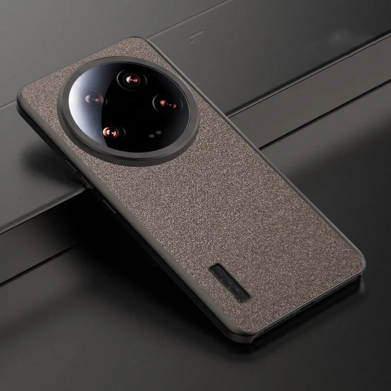 Xiaomi 14 Ultra plain leather phone case in PC hard shell with frosted craft and magnetic attraction