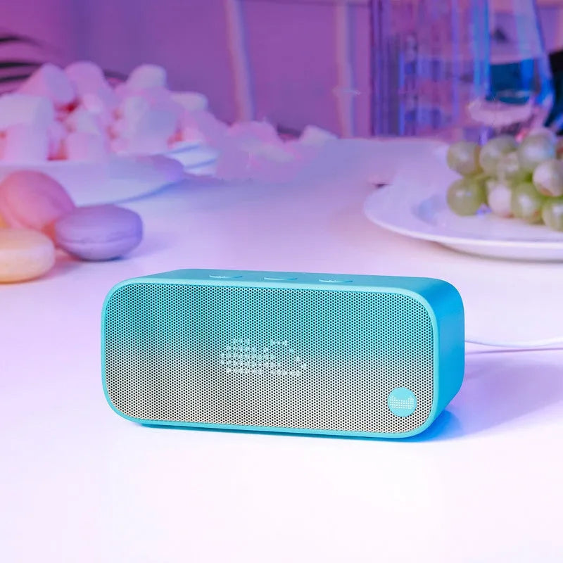 AI intelligent smart WiFi speaker in bookshelf design with front-firing speakers and multiple colour options