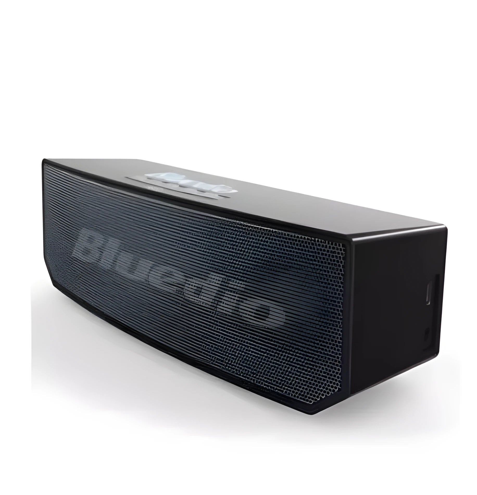 Black BS-6 cloud smart speaker with compact rectangular design on a surface.