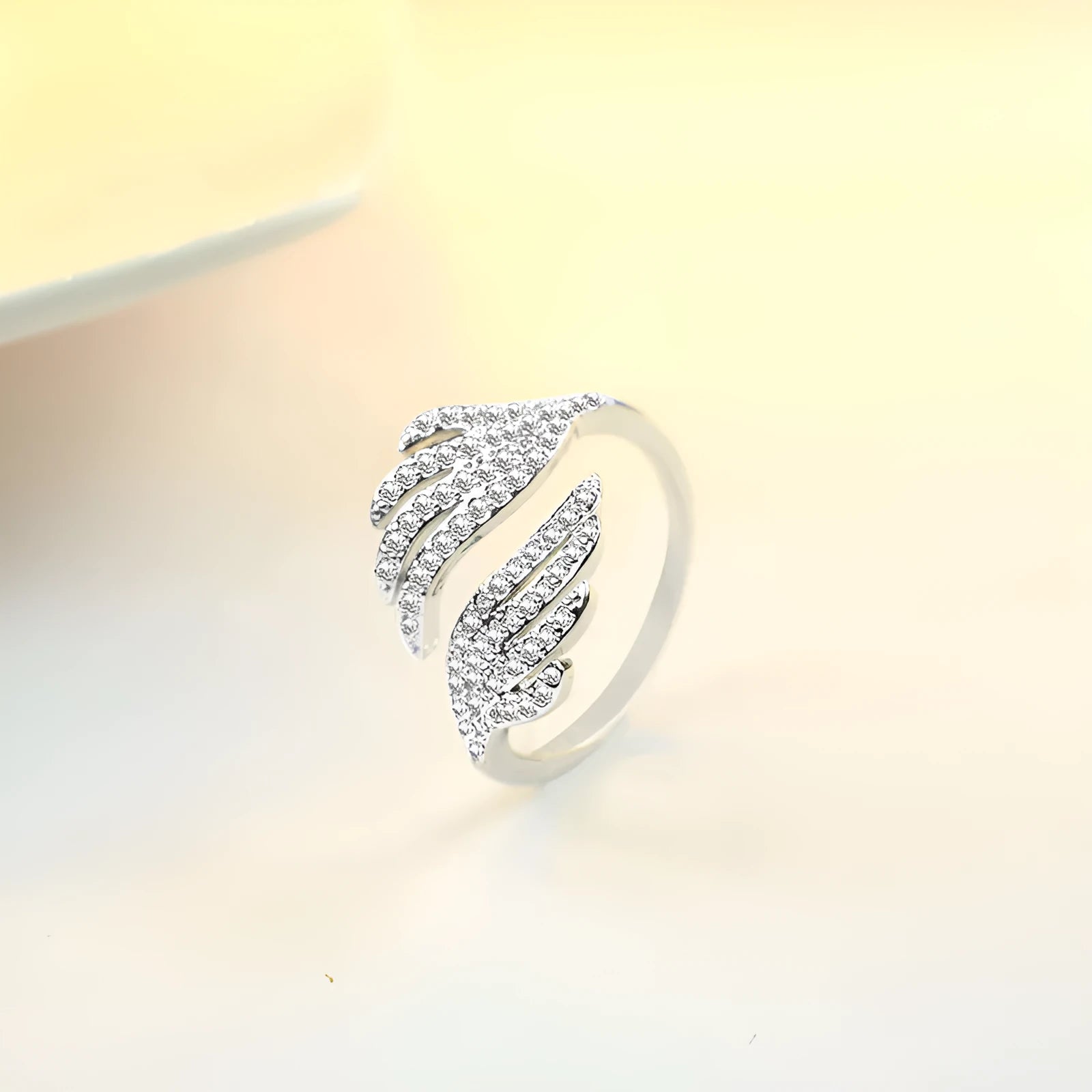 Silver electroplated winged ring for women Korean style fashion accessory