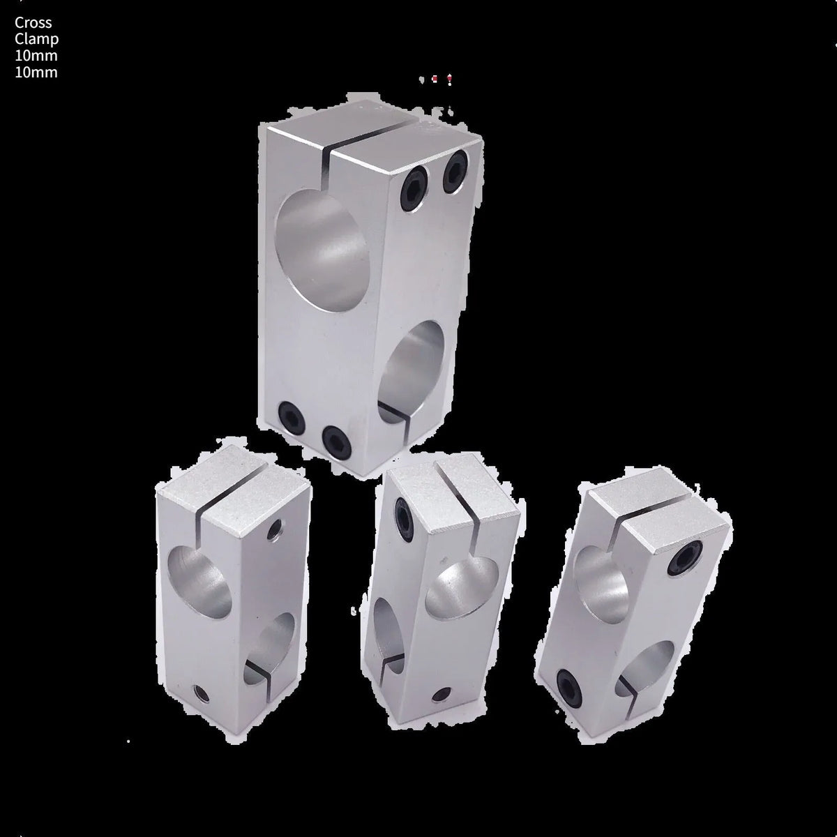 Aluminium alloy same diameter cross clamp fixing clip pillar in multiple sizes 4mm to 60mm