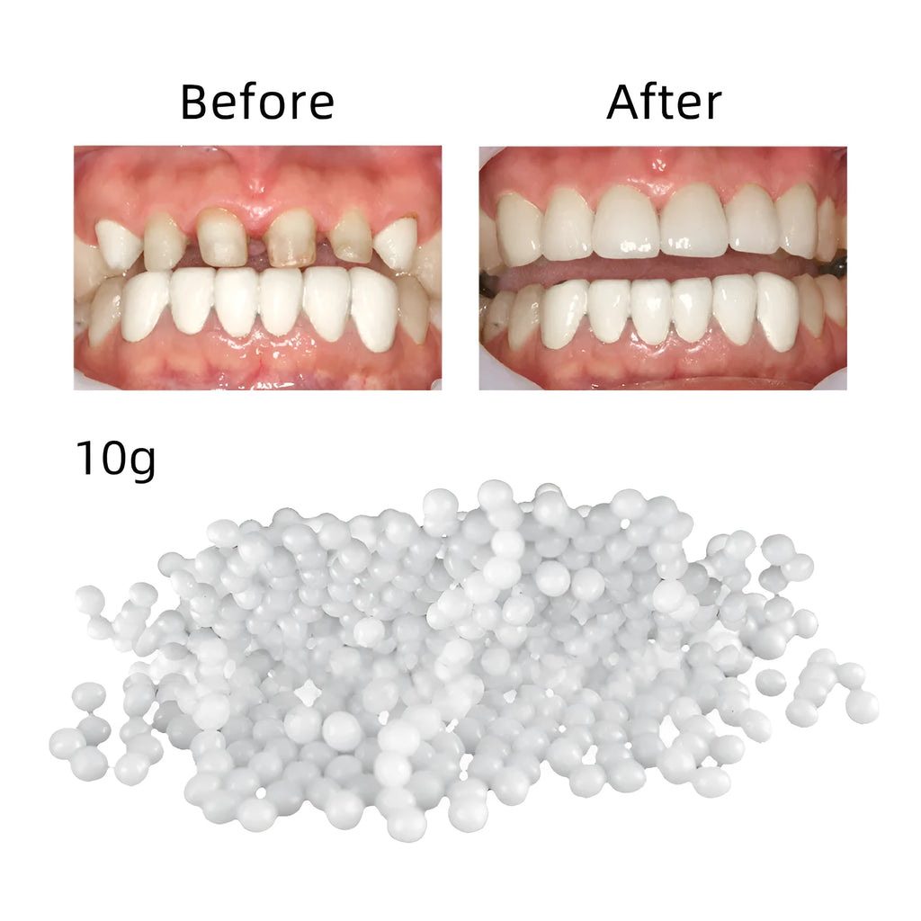 Bagged household teeth repair solid hot-soluble compound for temporary missing teeth gaps, 10g 20g 50g 100g options