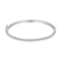 S925 sterling silver gang drill design bracelet for women, platinum finish, geometric shape, 55mm size option