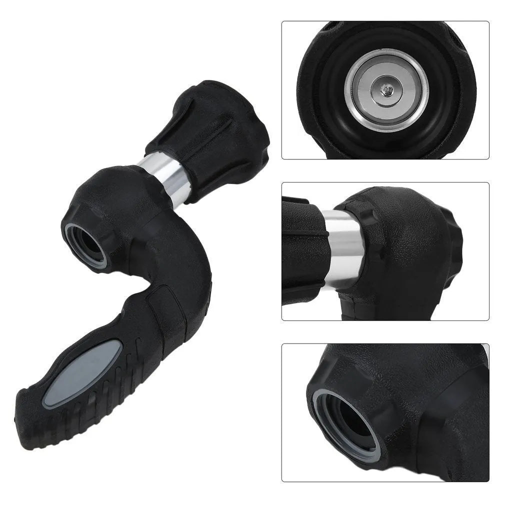 Black Mighty Power Hose Blaster Nozzle, 23x6.5x11cm, fits 5/8" hose, five spray settings, ergonomic handle