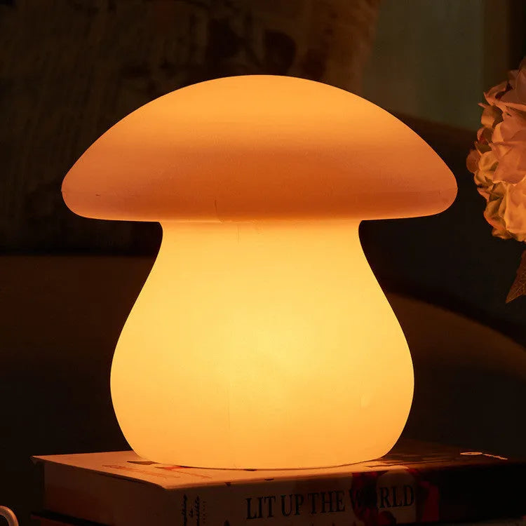 Mushroom-shaped LED night light with remote control, rechargeable, waterproof, in picture colour