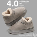Ankle wrap cotton slippers in green with plush upper and EVA non-slip sole