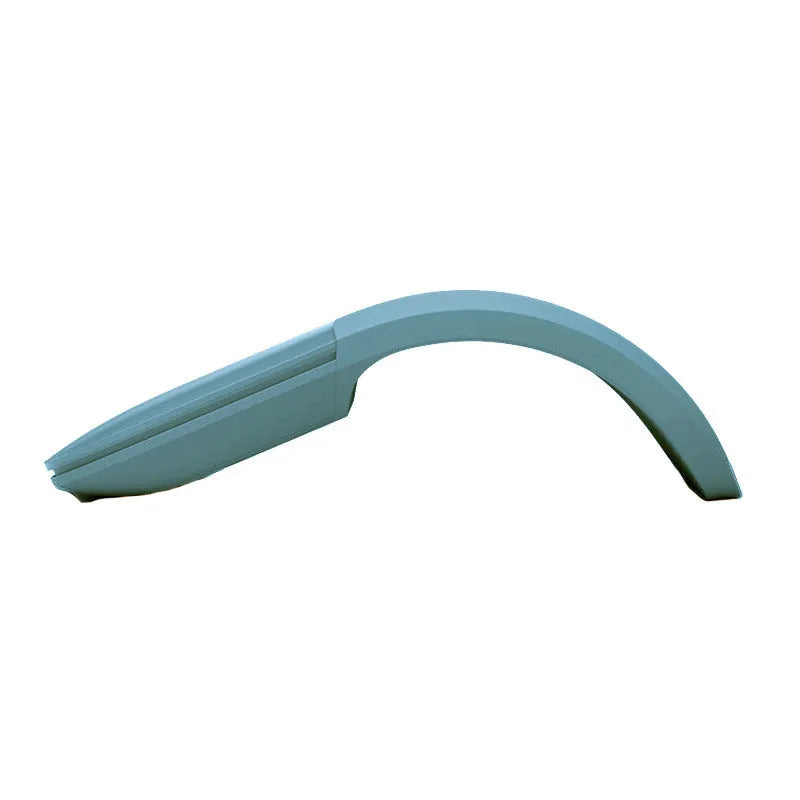 Folded Bluetooth wireless mouse showing compact 131.2mm length with touch-sensitive surface