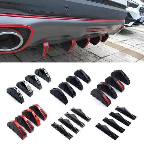 Black triangular ABS plastic rear car spoiler for General Motors models with screws and adhesive