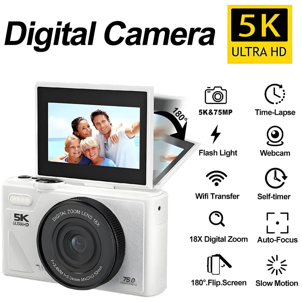 CCD camera HD digital camera with WiFi transmission, plastic body, Full HD screen, manual operation, travel portable