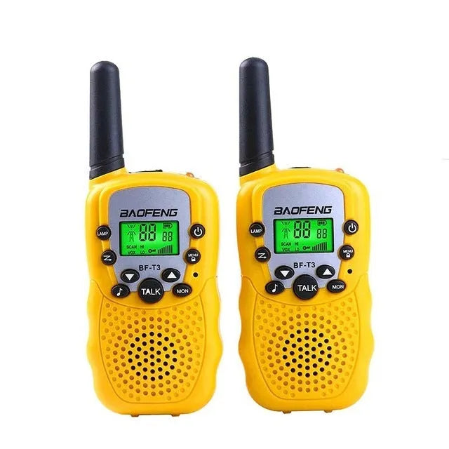 Pair of children's walkie talkies handheld radios in multiple colour options