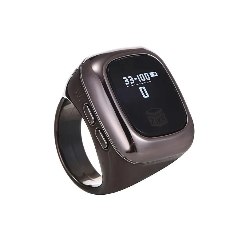 Al-fatiha Zikr electronic prayer counter with LCD display in various colours and sizes.