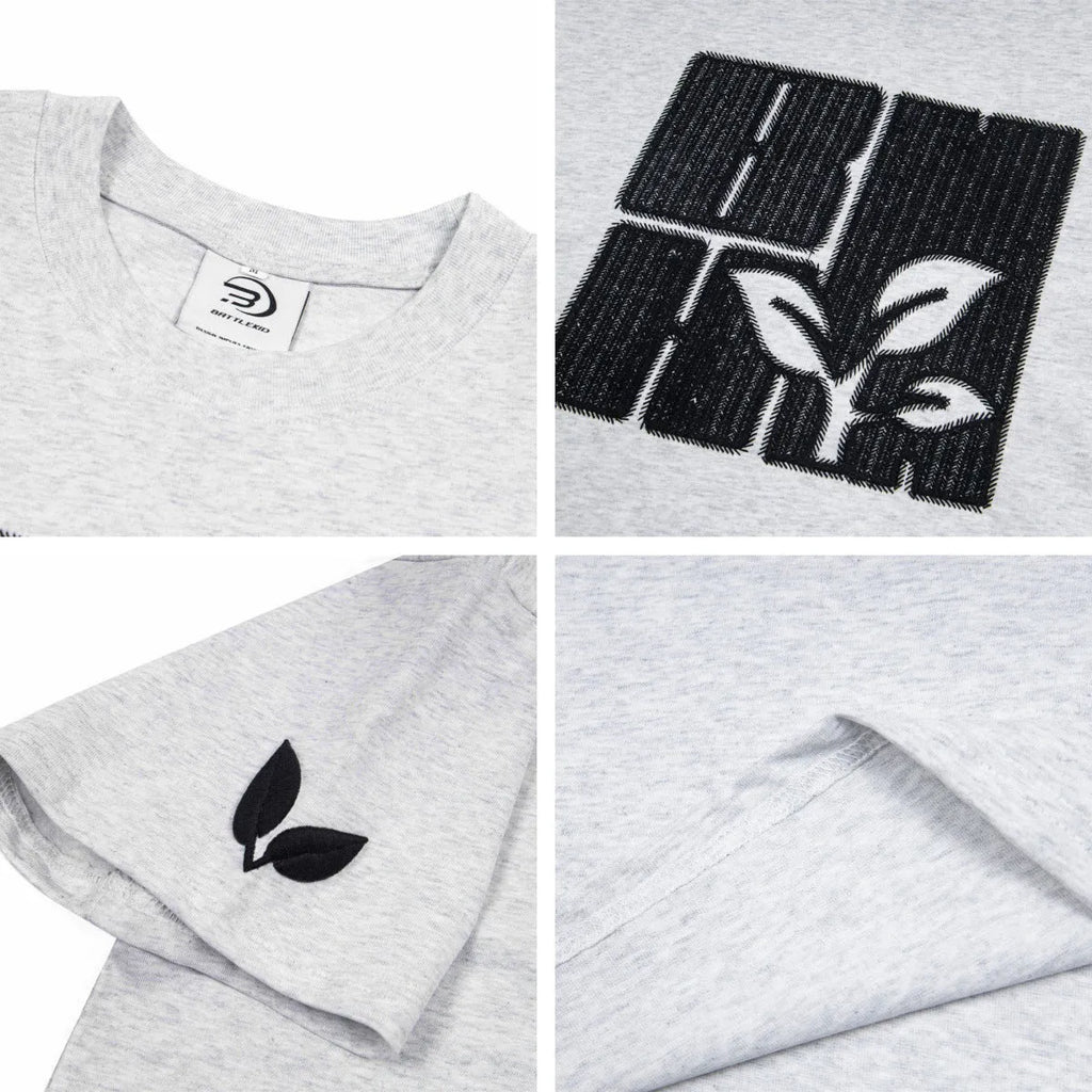 Men's cotton short sleeve T-shirt with embroidered letter pattern, loose pullover, black blue melange gray, sizes M L XL