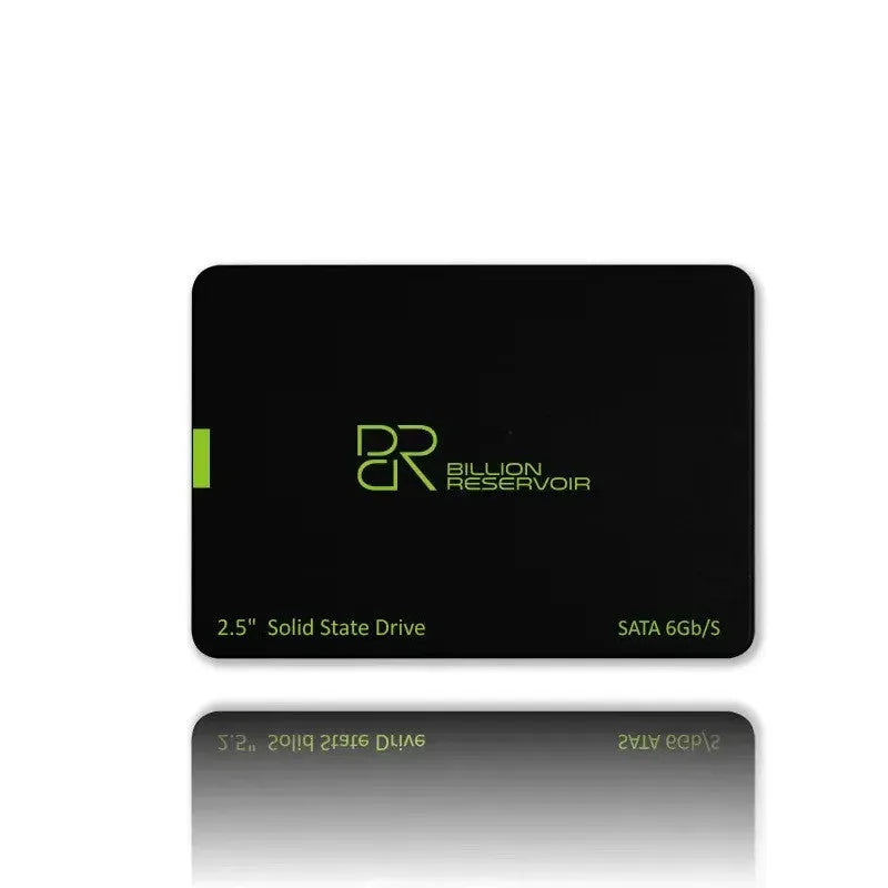 Black 2.5-inch SATA solid state drive for desktop or notebook computer upgrade.
