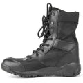 Yulong tactical desert combat boots in black and sand colours with reinforced toe for outdoor climbing