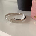 Women's double ring lock bracelet in electroplated alloy, Korean style all-matching design, single bracelet