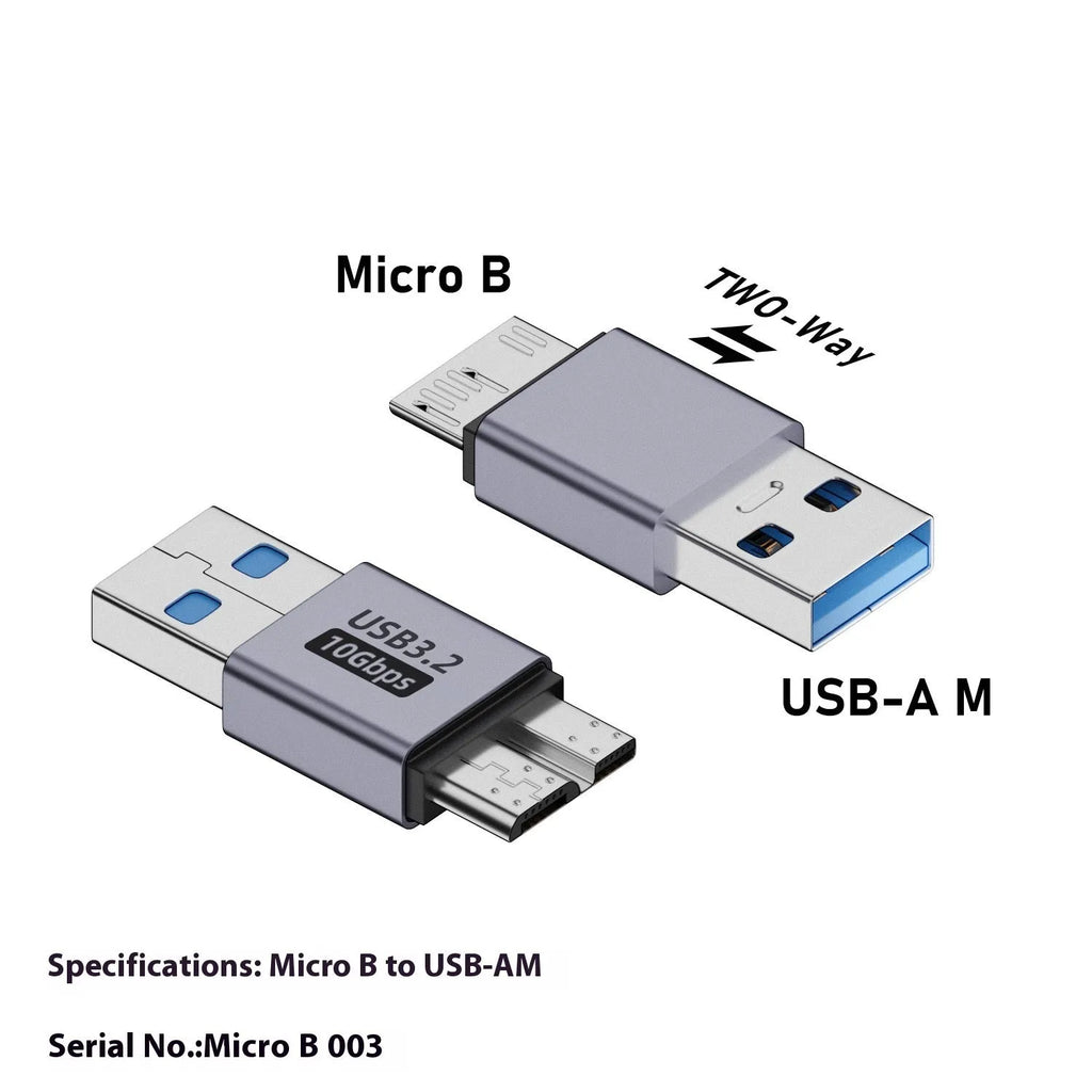 USB AM male to Micro-B male adapter cable for connecting older hard drives