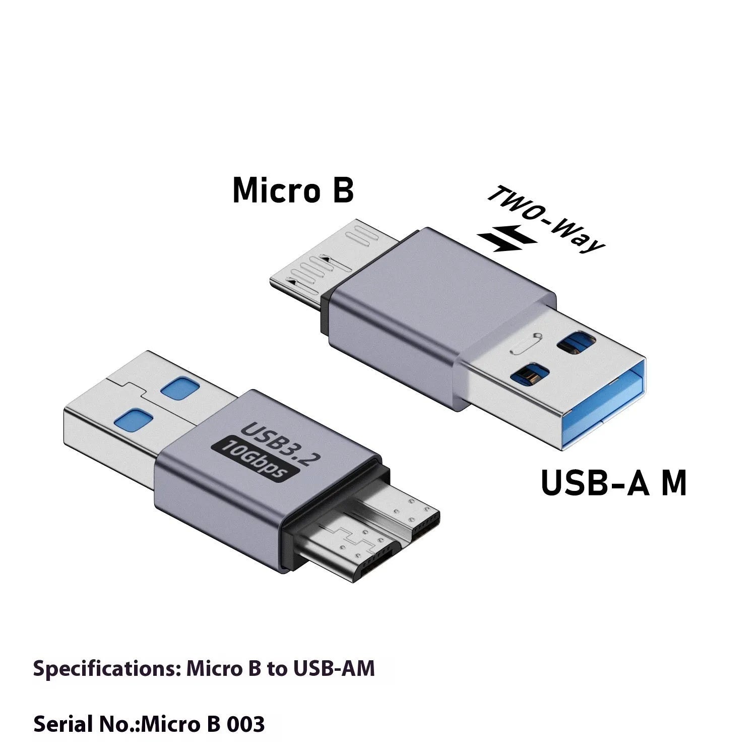USB AM male to Micro-B male adapter cable for connecting older hard drives