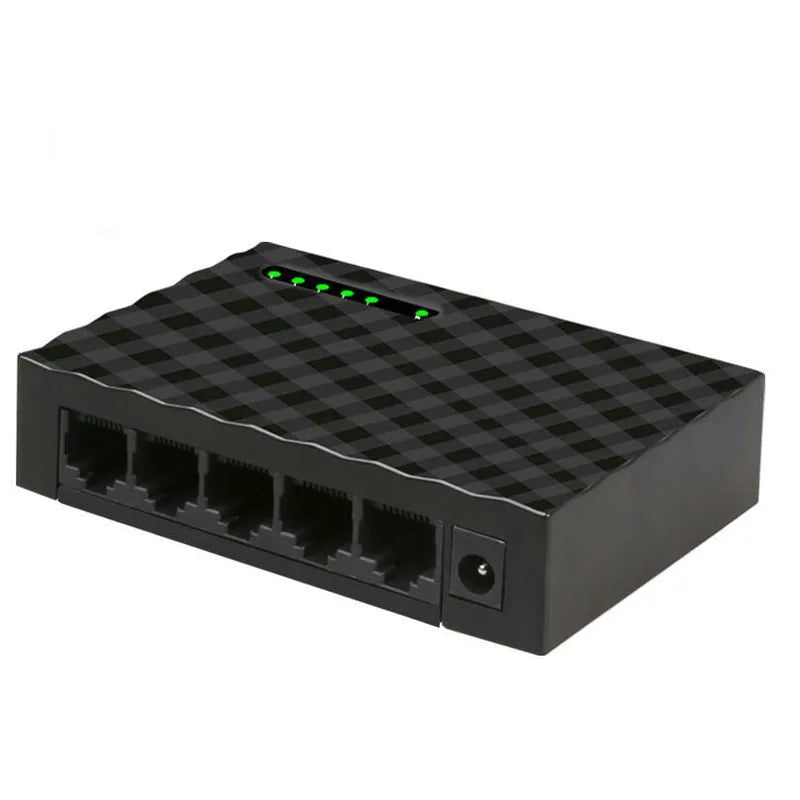 5-port Gigabit Ethernet switch in black EU finish for home networking