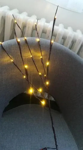 20 LED twig light string, 75cm, five branches, battery operated, for party wedding festival decoration