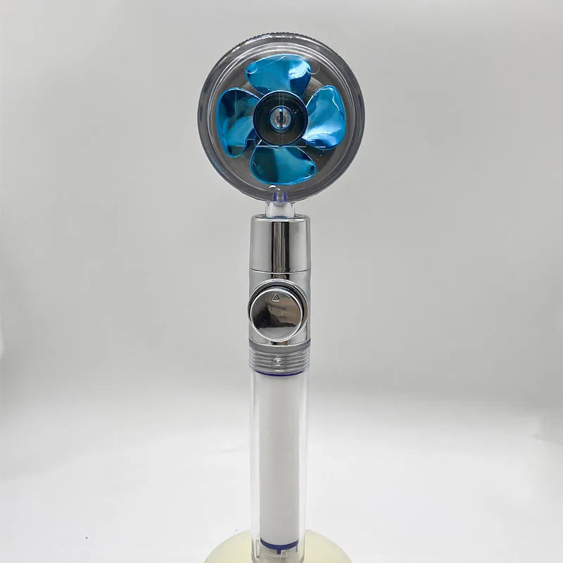 ABS water saving shower head with round head, chrome alloy finish, and 360-degree rotating joint