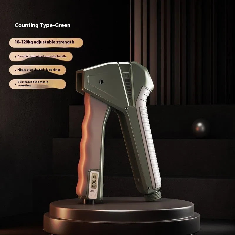 Adjustable hand gripper strength trainer with mechanical counter in multiple colour options