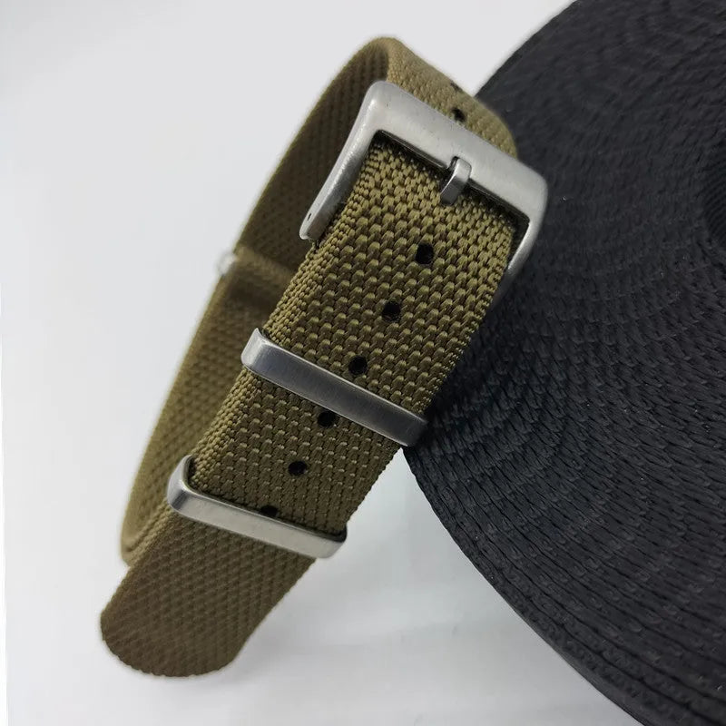 Nylon textile watch strap in five colours with 20MM and 22MM width options