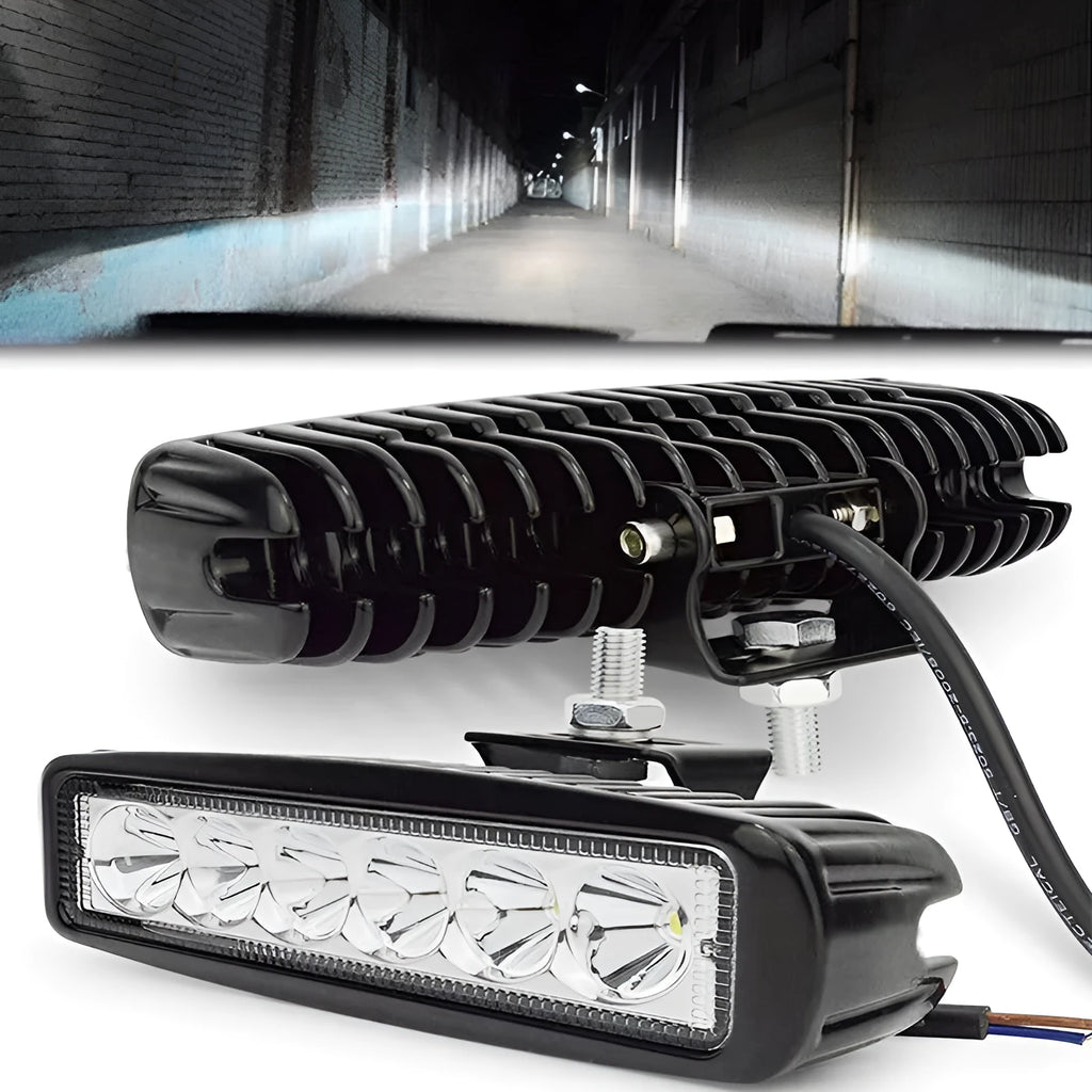 Black die-cast aluminium car auxiliary LED light with bracket mount