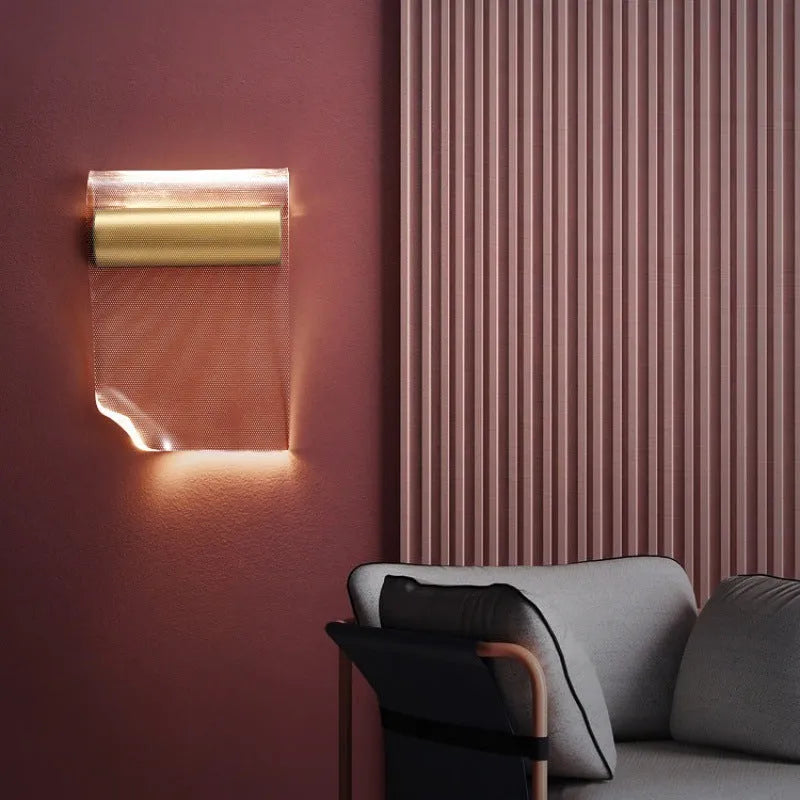 Wall lamp with bend arm and acrylic shade shown in neutral colour