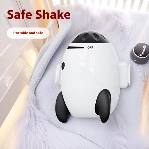 White baby sleep comforter device with Bluetooth connectivity measuring 12x9.3x8cm