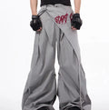 Korean style boys wide-leg summer pants in black or grey solid colours
