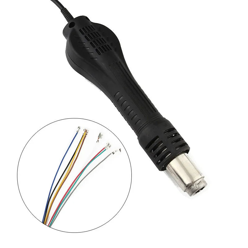 Black constant temperature hot air gun handle for desoldering station with 700W power and adjustable heat