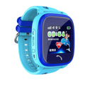 Blue DF25 children's waterproof smart watch with touch screen on a silicone wristband.
