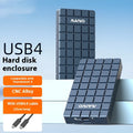 Aluminium USB4 hard disk enclosure for NVMe SSD measuring 50×118×13mm